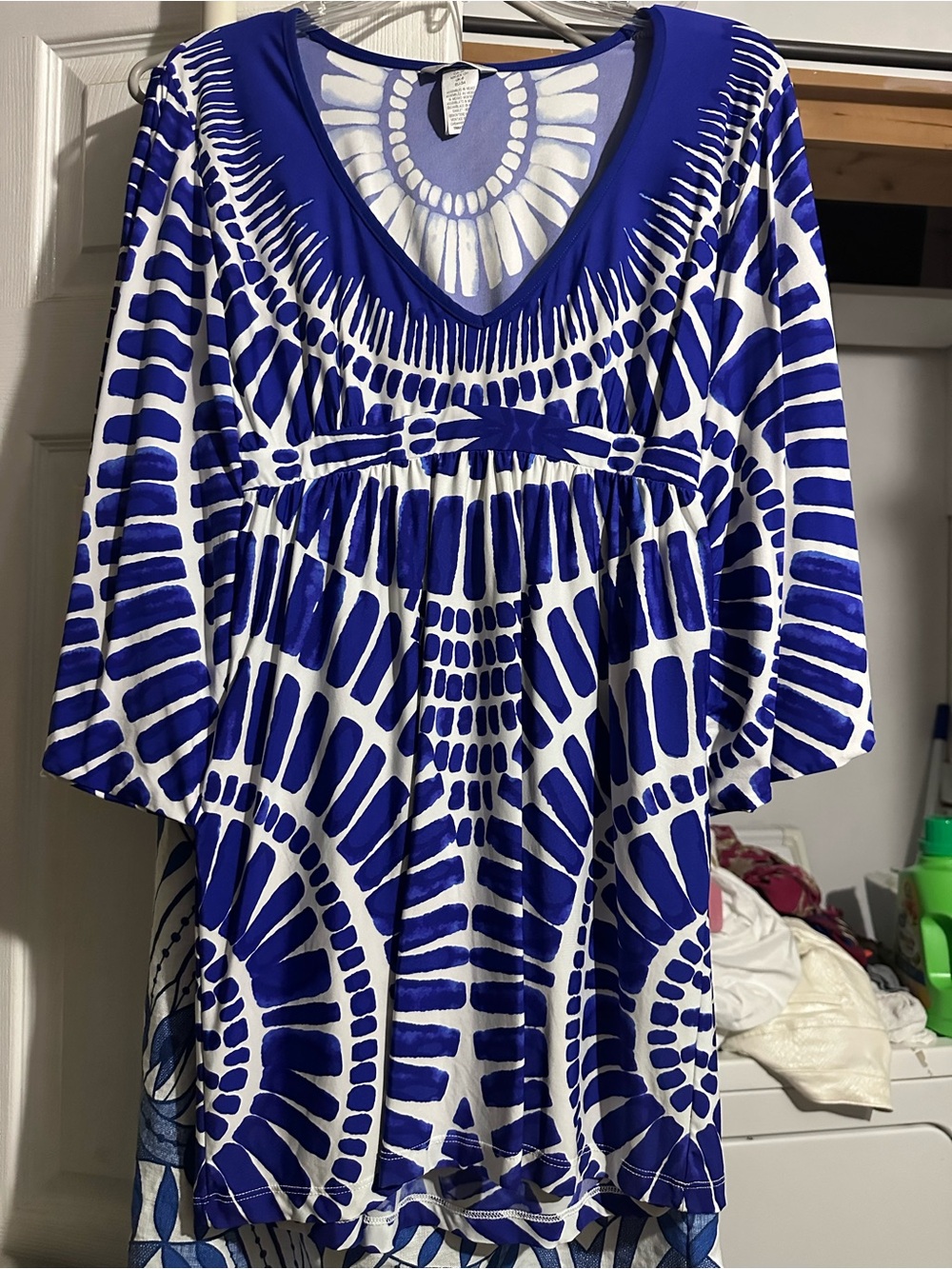 Trina Turk Blue and White Mini Dress